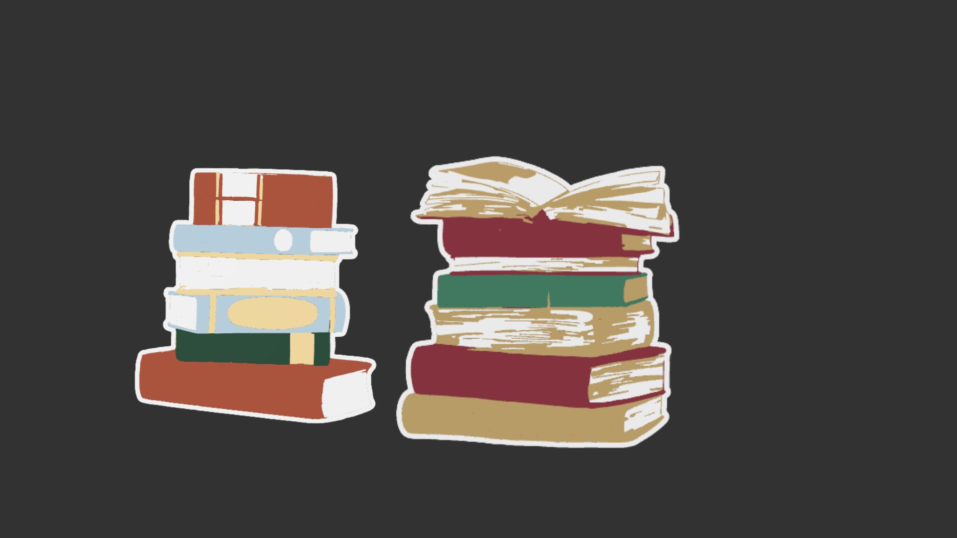 Topo de Bolo - Pilha de livros coloridos